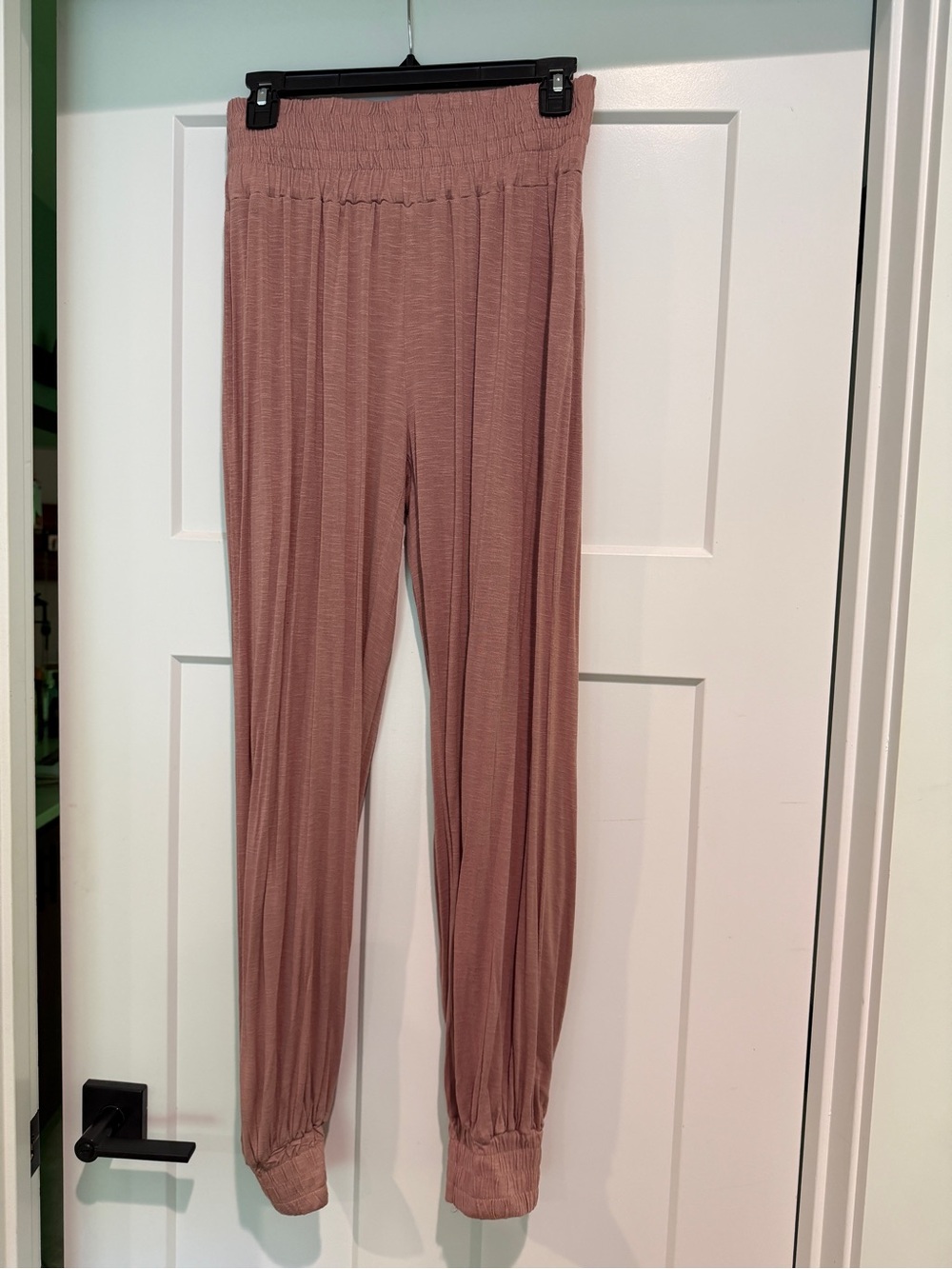 REWASH Dusty Rose Ribbed Lounge Pants-Size M